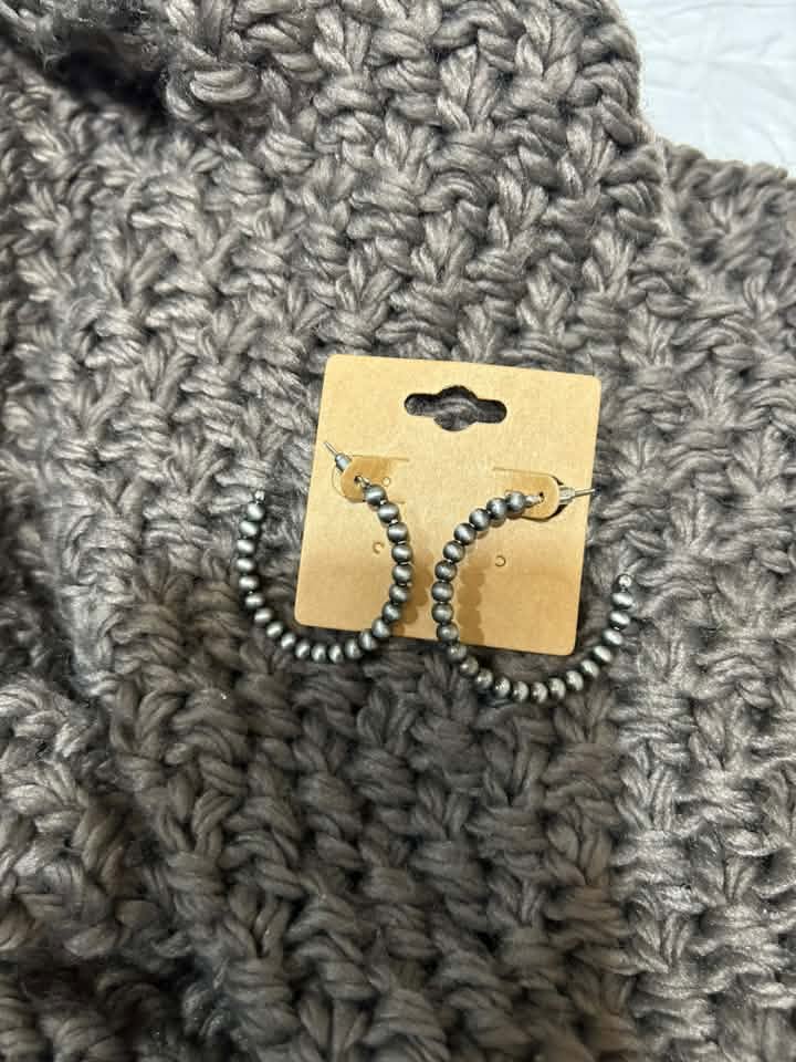 Navajo Bead Hoop Earrings