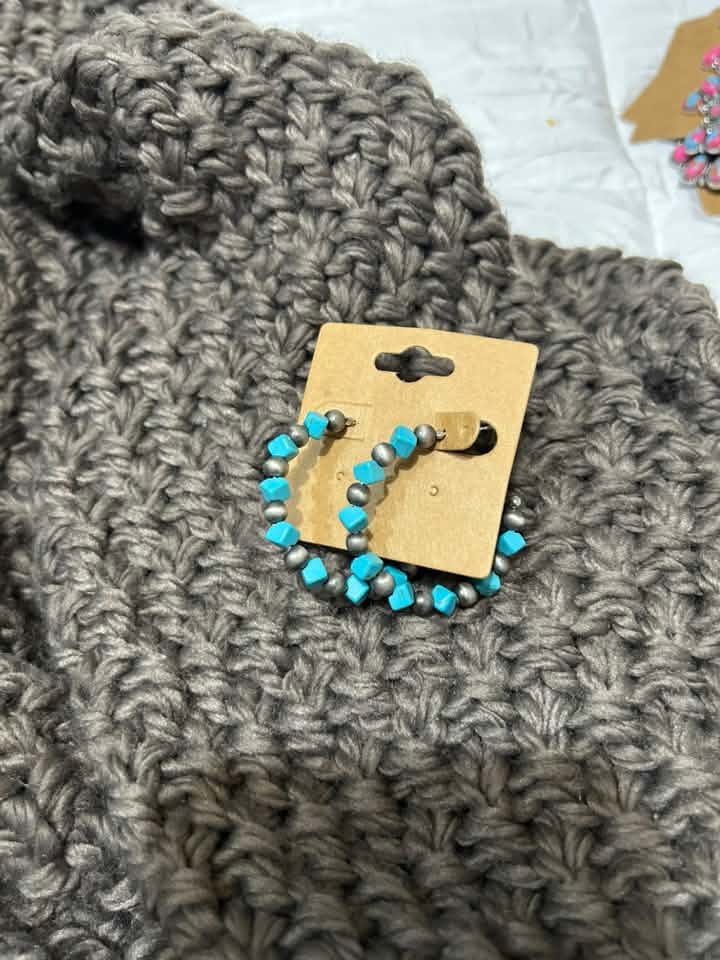 Chunky Turquoise Hoops