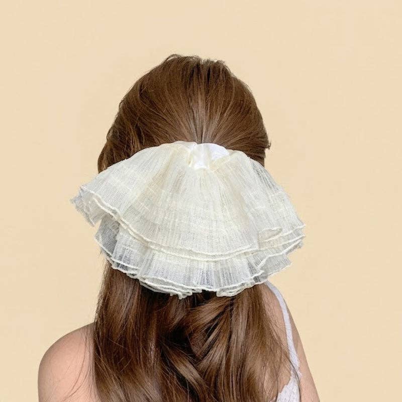 Elegant Large Mesh Elastic Hair Scrunchie