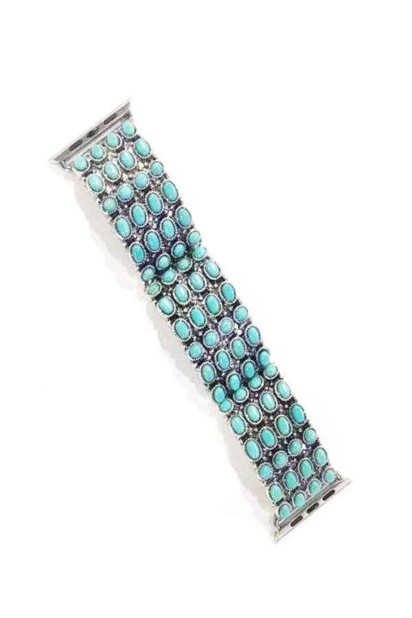 TURQUOISE STONE STRETCH APPLE WATCH BAND