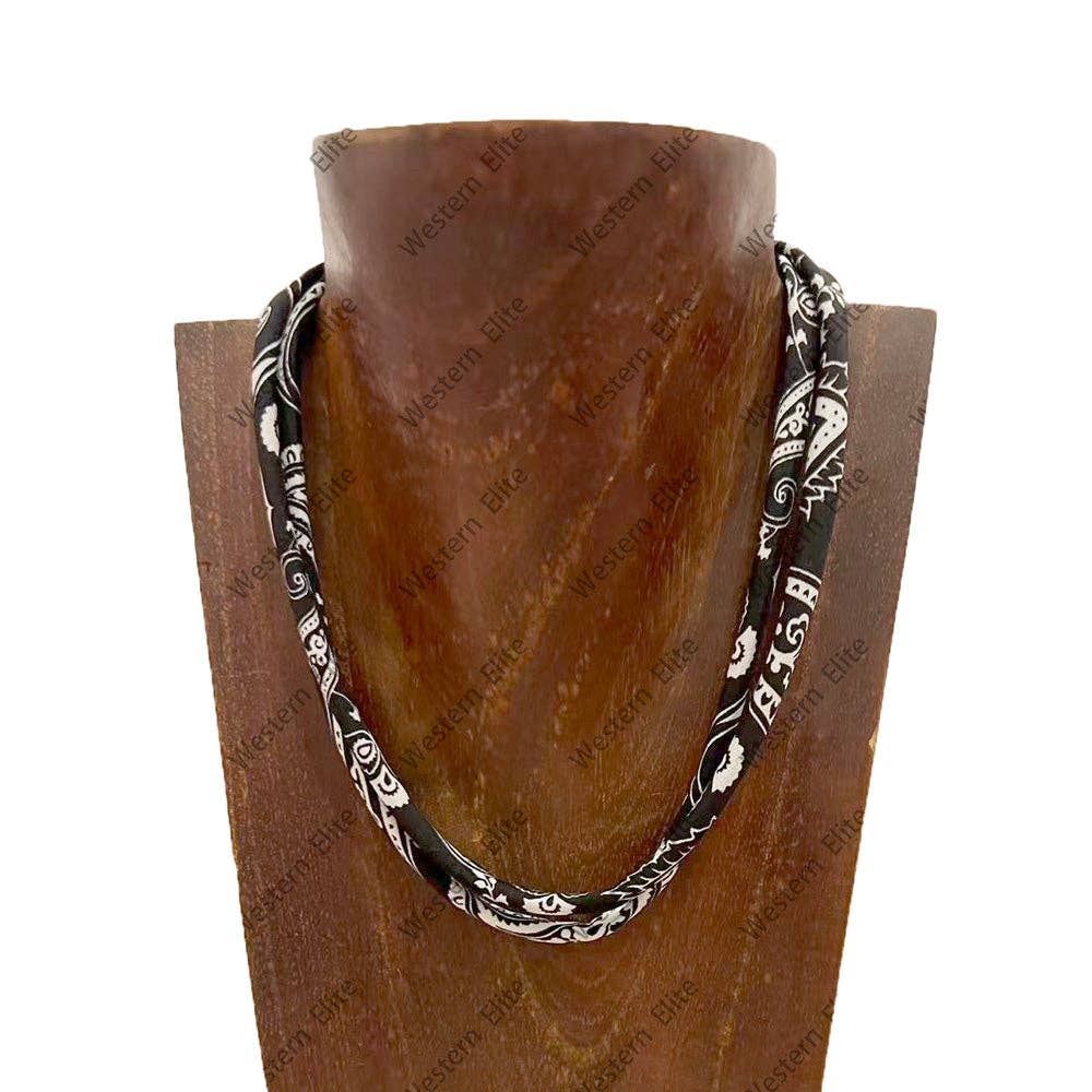 16'' Silk Scarf Necklace: Black