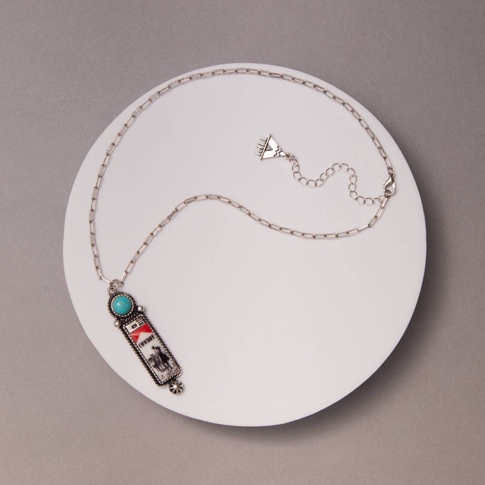 Western Cowboy Lighter Turquoise Necklace