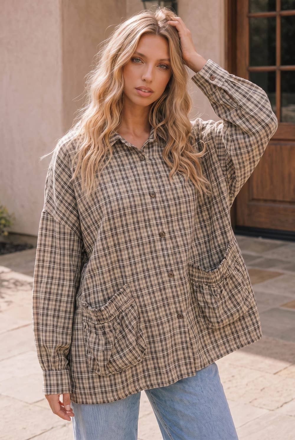 BUTTON DOWN PLAID SHIRT