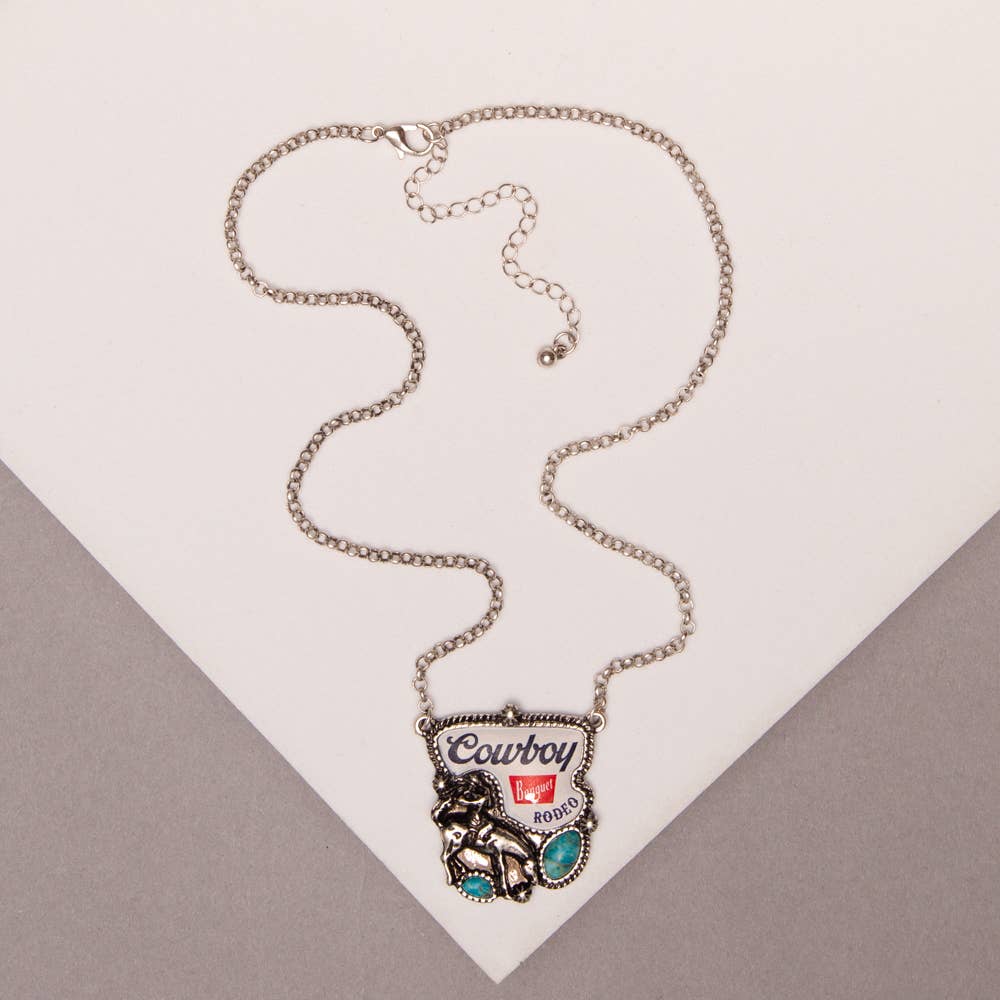 Western Cowboy Banquet Rodeo Pendant Necklace