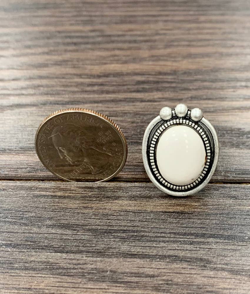 Antiqued White Turquoise Ring