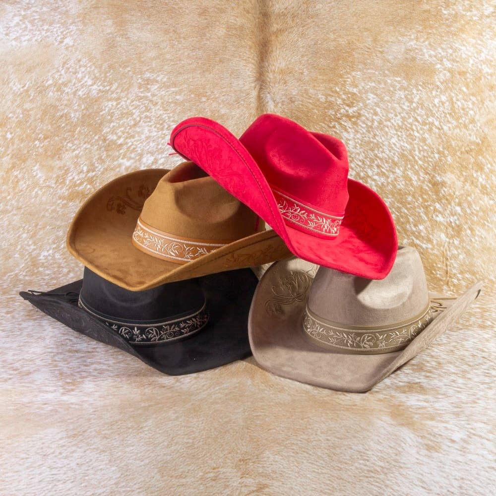Embroidered Vines Western Cowboy Hat