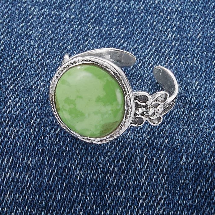 Green Turquoise Adjustable Ring