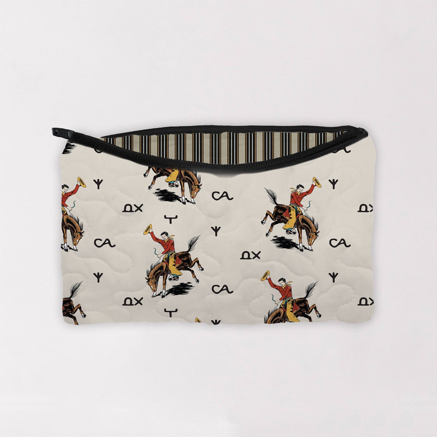 Lazy J Linen Makeup Bag: Large
