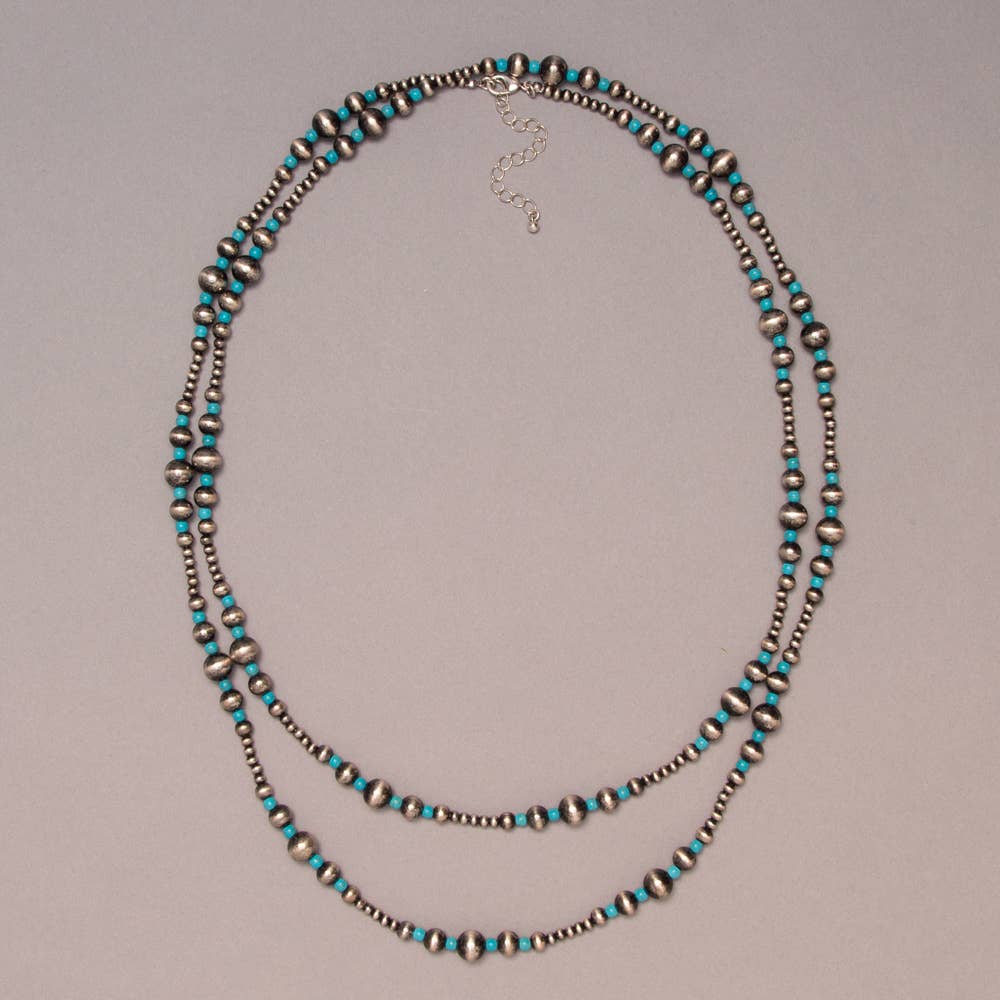 Turquoise Stone Bead Necklace