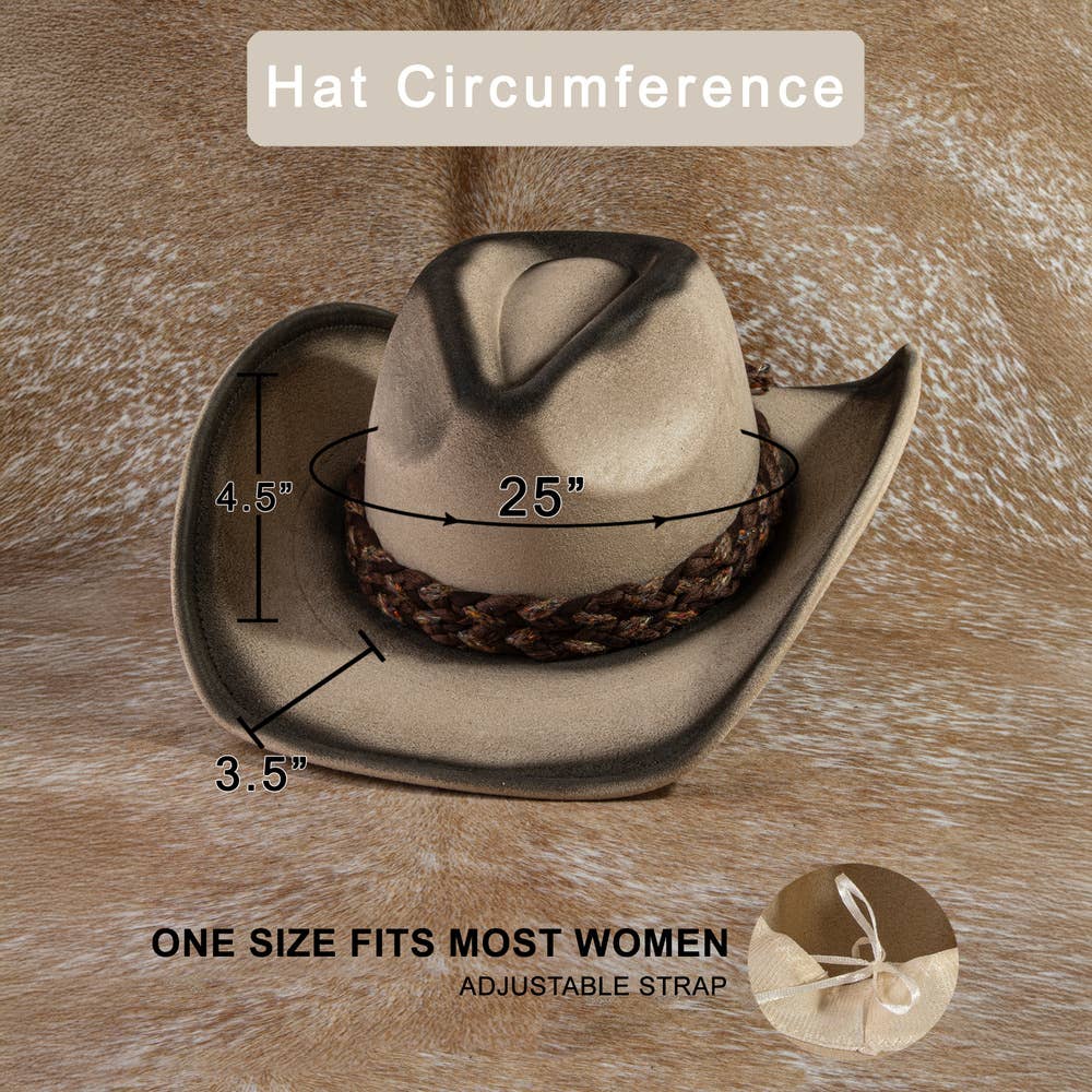 Braided Band Suede Cowboy Hat
