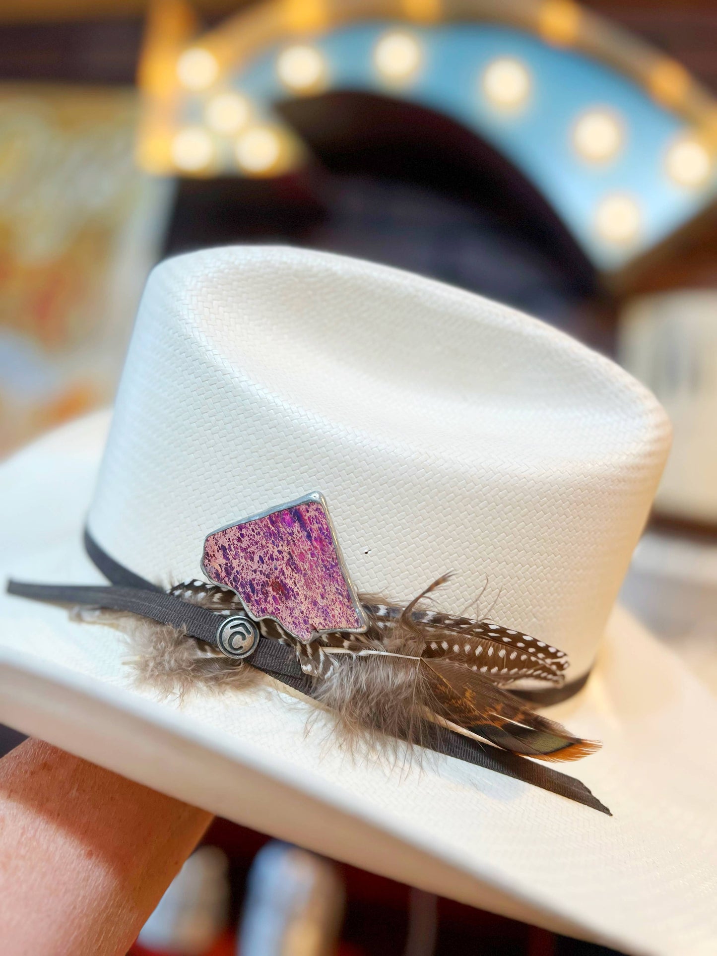 Purple Hematite Color Soldered Hat Pin