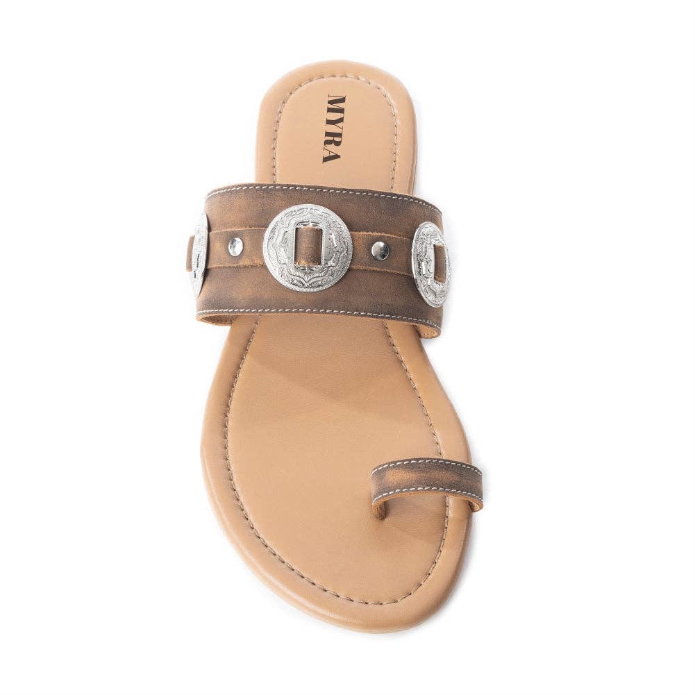 Sagebrush Concho Sandals in Brown