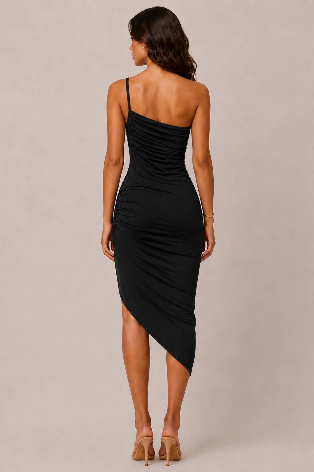 ASYMMETRICAL HEM MIDI DRESS