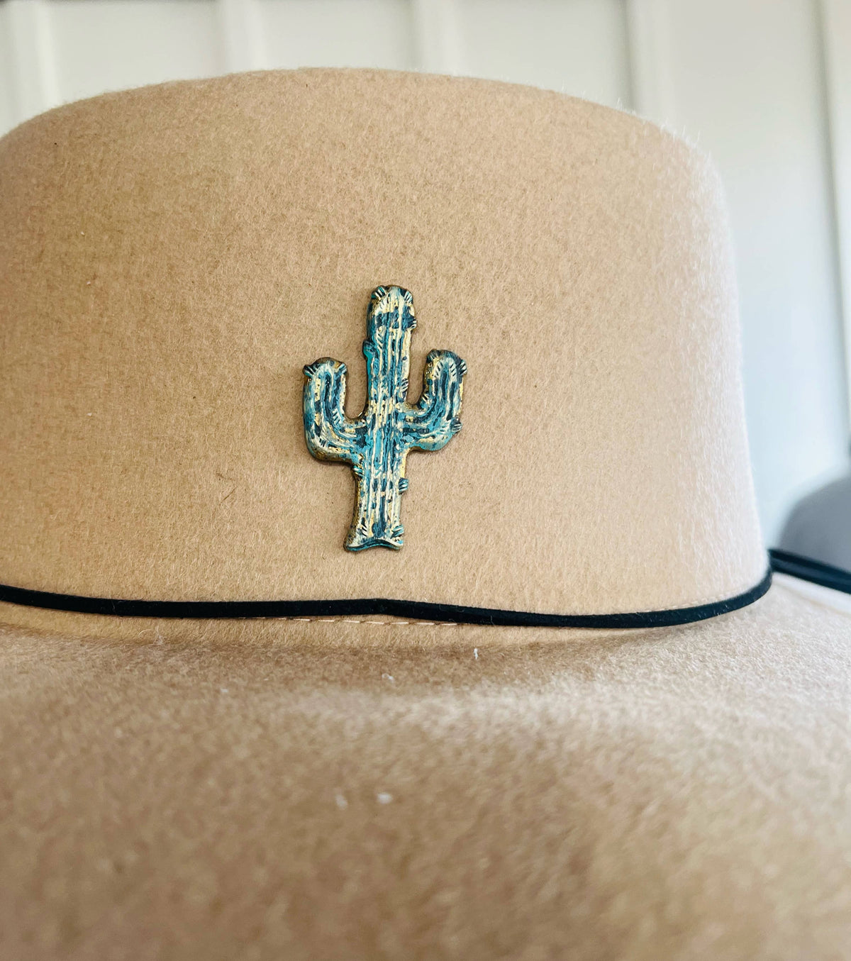 Turquoise Patina Brass Cactus
