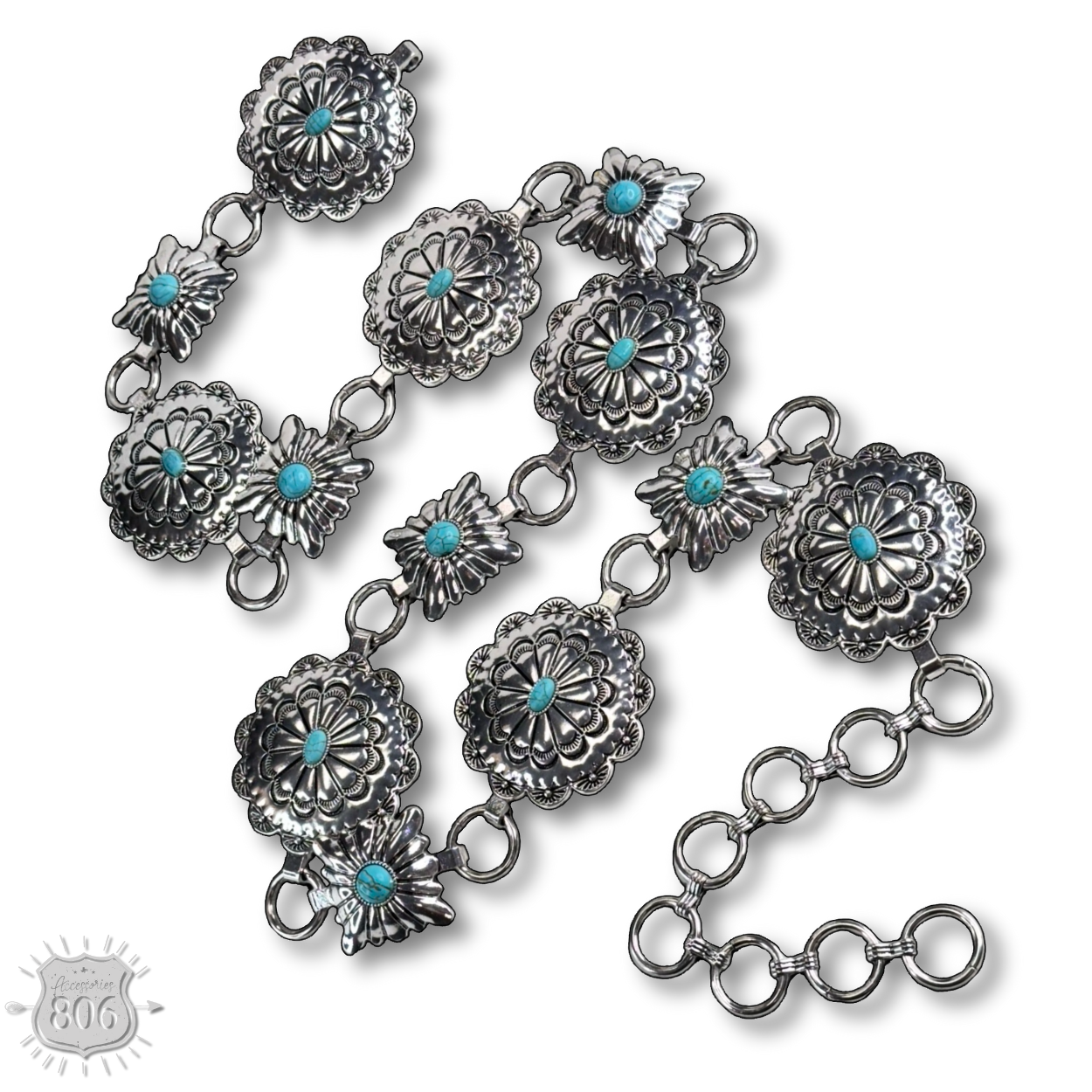 Round and Square Concho Link Belt