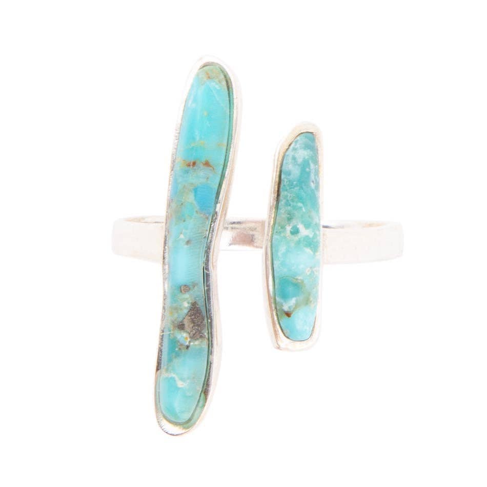 Genuine Blue Turquoise and Silver Ring
