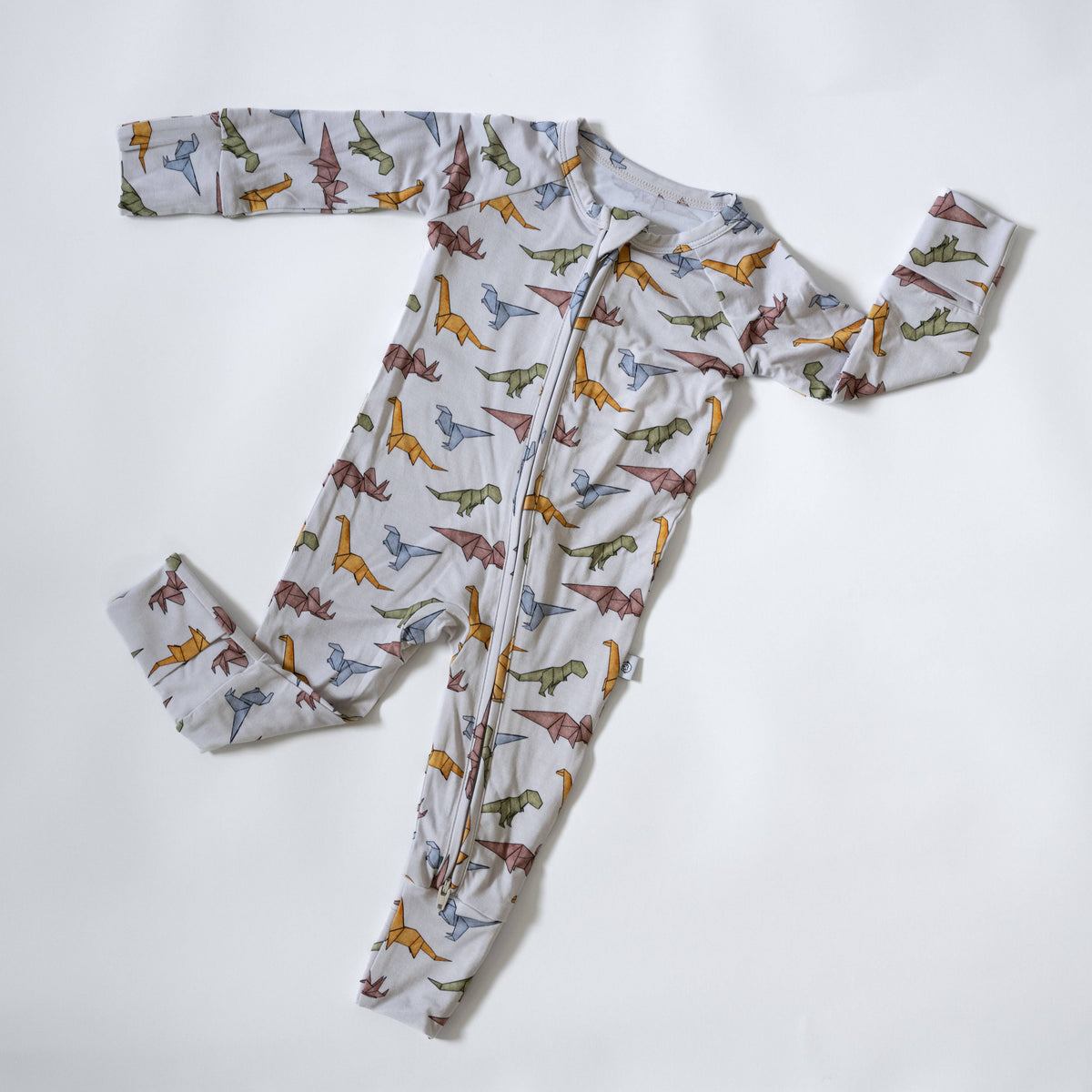 Lyocell Zip Footie Sleeper: Papersaurus Rex