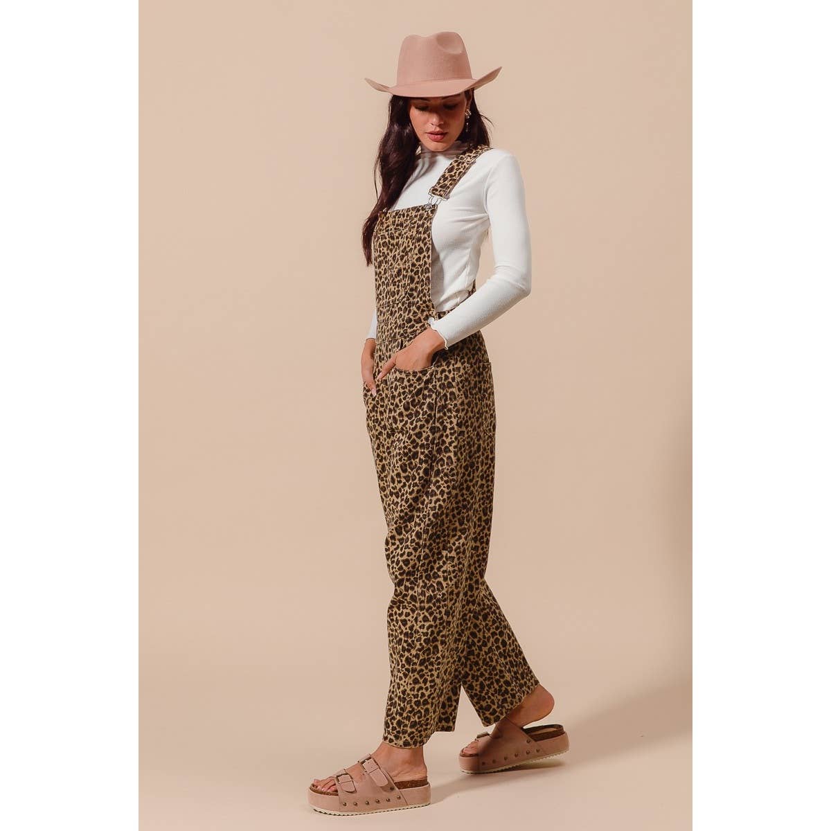 LEOPARD TWILL OVERALLS