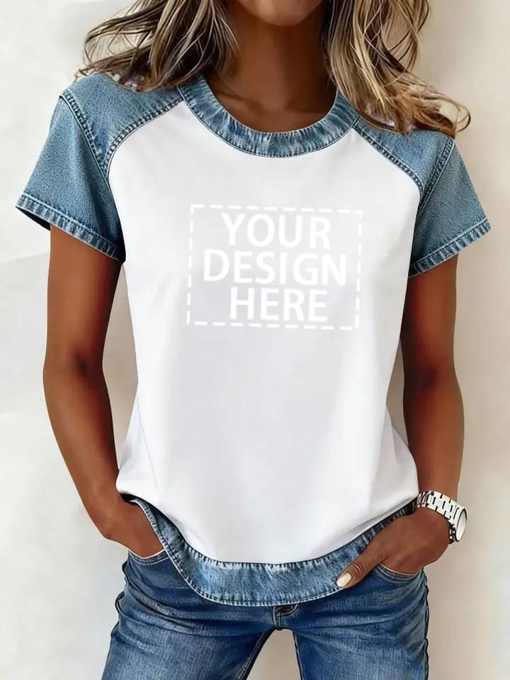 Women White Contrast Trim Short Sleeve Casual T Shirt: White / 95% Polyester 5% Elastane / XL