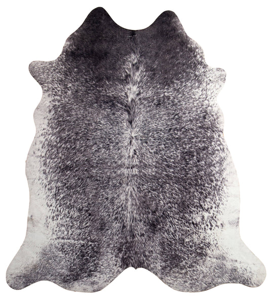 Faux Cowhide Print Rug, White Brindle