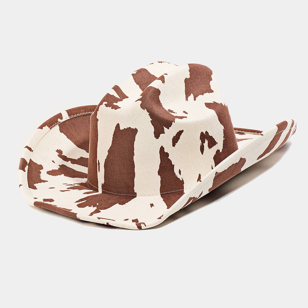 Cow Print Western Cowboy Hat