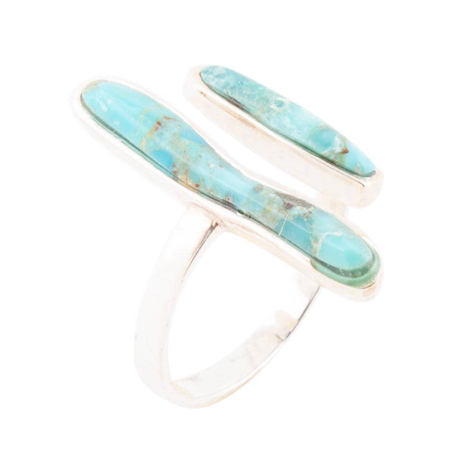 Genuine Blue Turquoise and Silver Ring