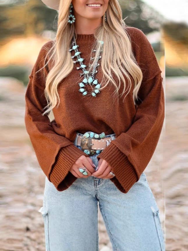 Cowboy Flare Sleeve Sweater