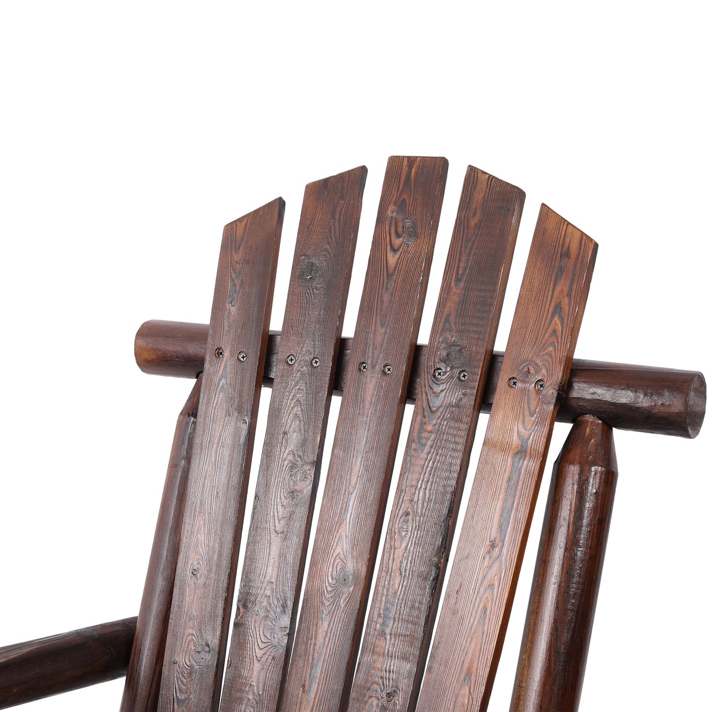 Cozy Fall Decor Brown Fir Log Porch Rocker Chair