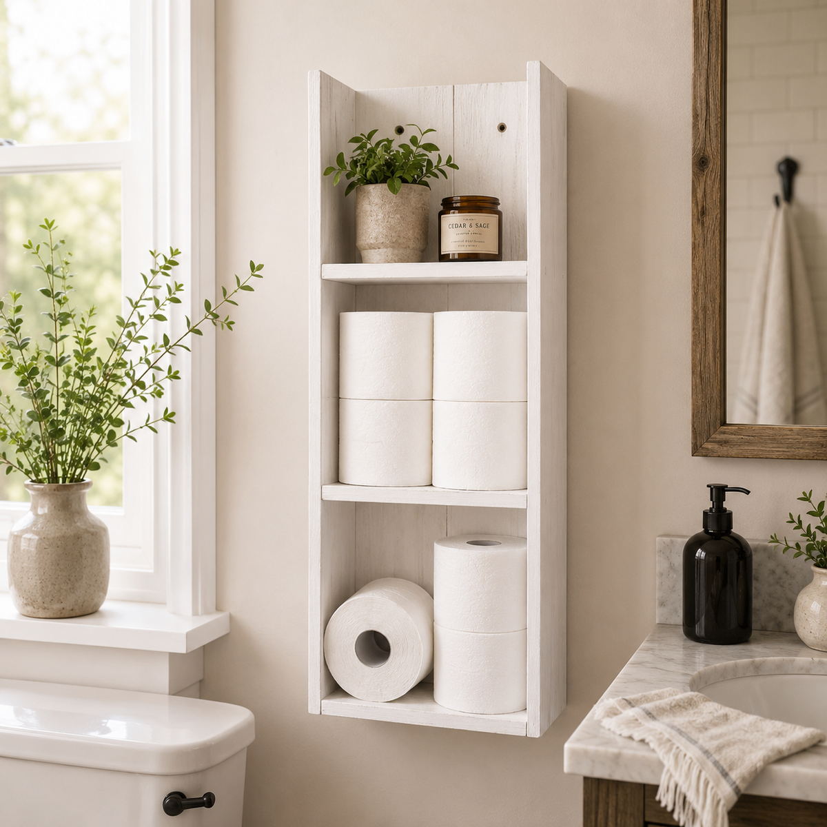 Timberline Vertical Wall Shelf: Natural