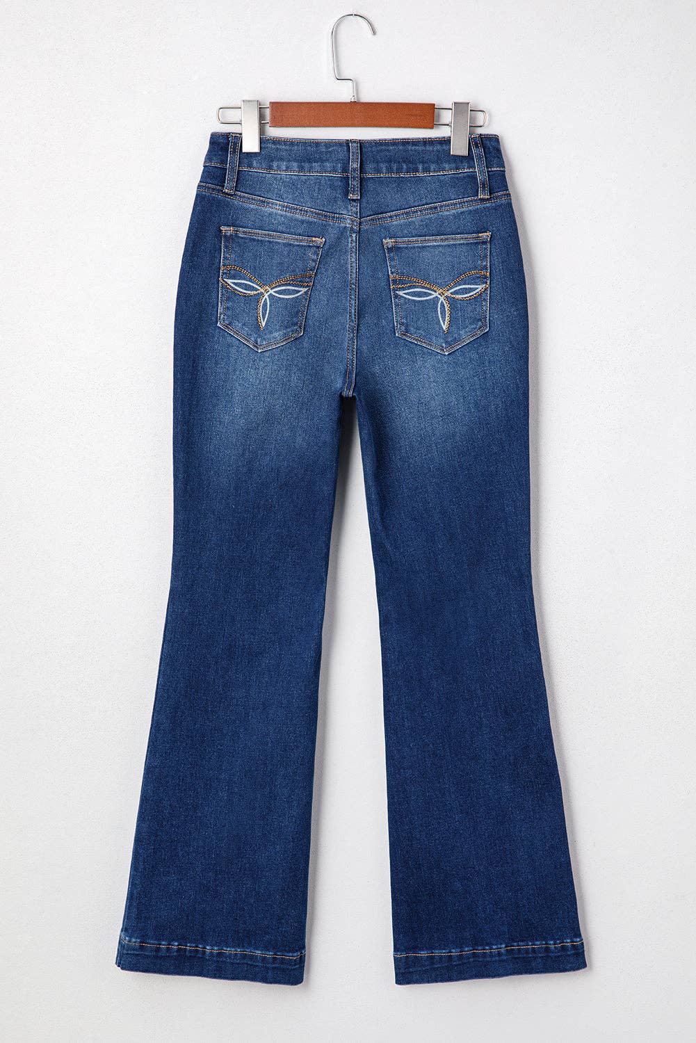 Sail Blue Western Stitch Patched Pocket Bootcut Jeans: Sail Blue / 71%Cotton+27.5%Polyester+1.5%Elastane / 10