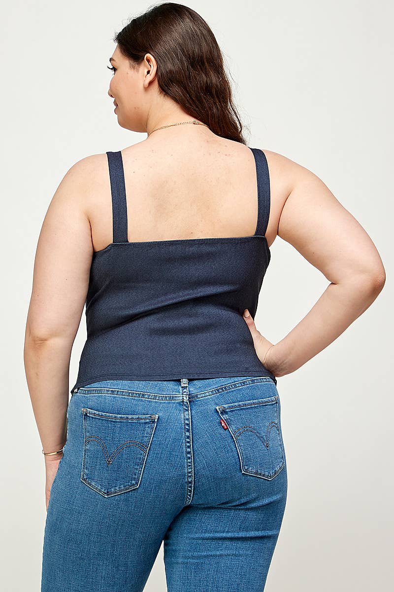 Plus Size Denim Bustier Tank Top