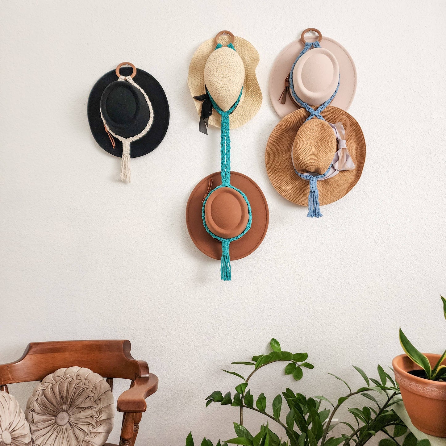 Macrame Triple Hat Hanger