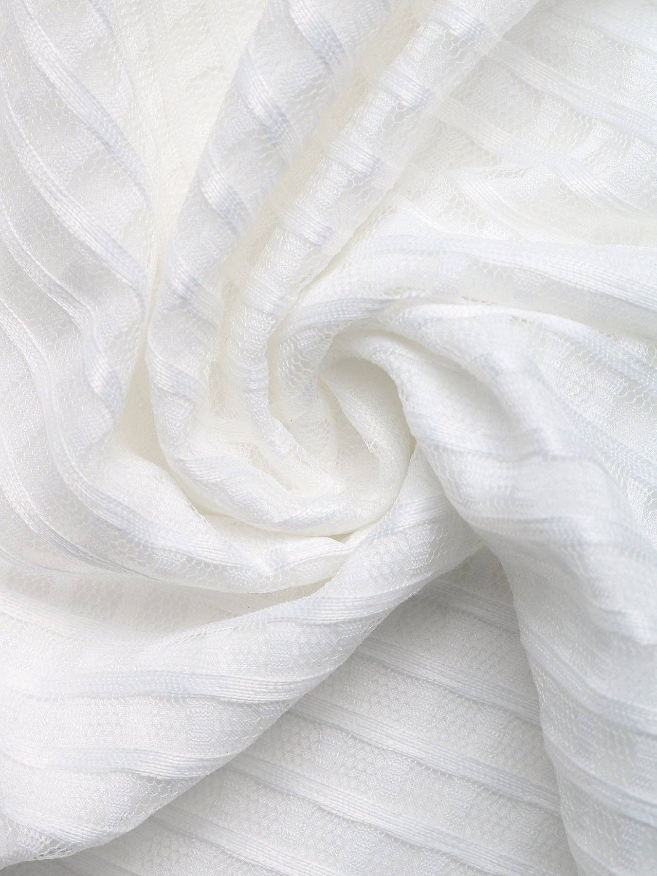Solid Textured Mini Dress Resort Strapless Smocked: White / 100% polyester / M