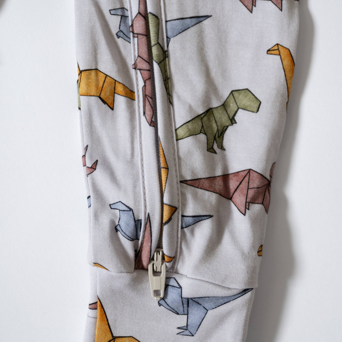 Lyocell Zip Footie Sleeper: Papersaurus Rex