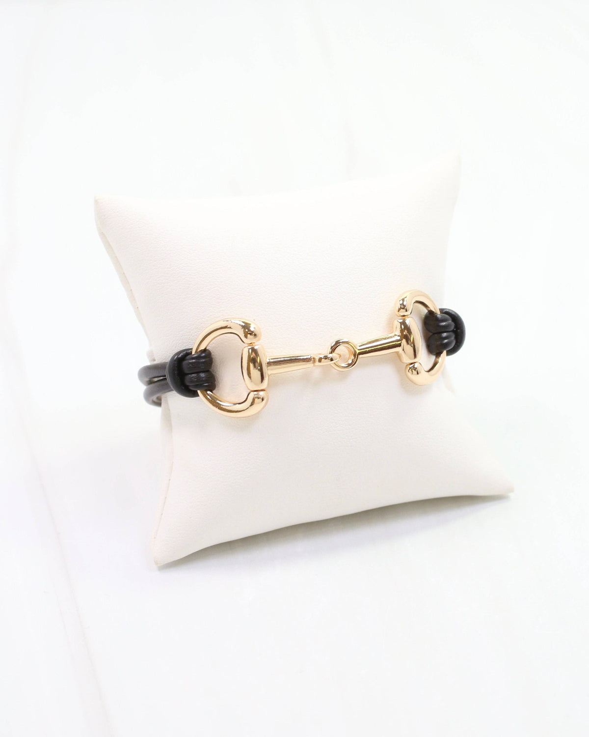 Black Horsebit Cord Bracelet