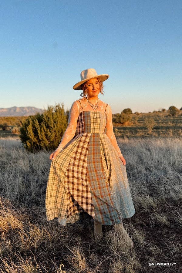 Western Charm Checkered Dress