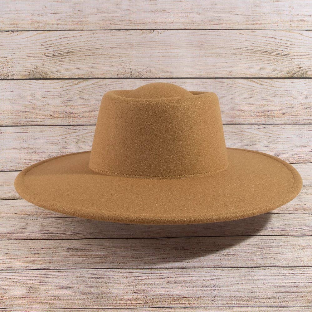 Flat Brim Tan Hat