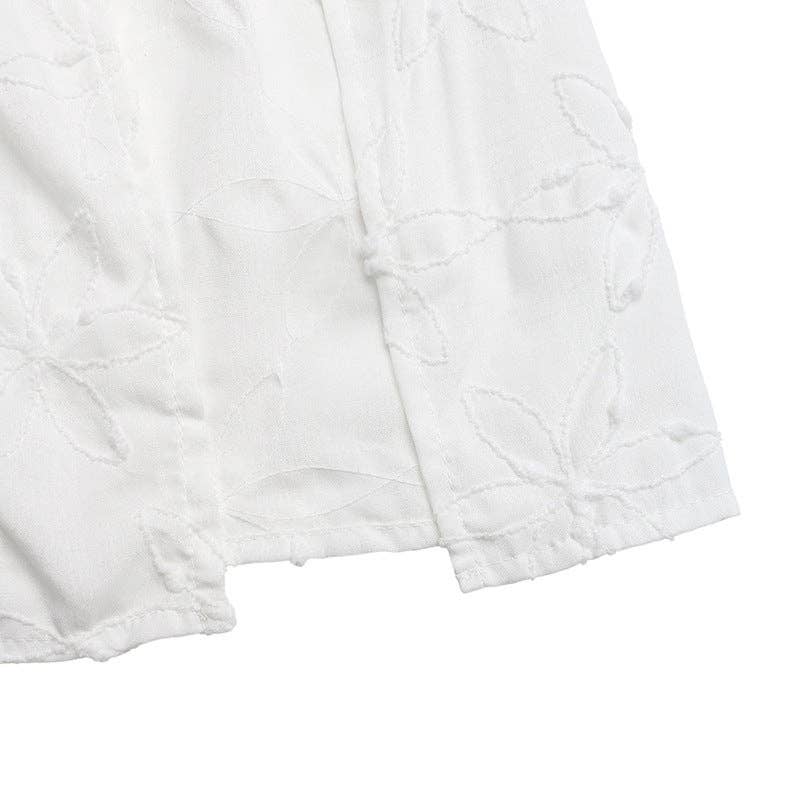 High Waist Embroidered Split Maxi Skirt