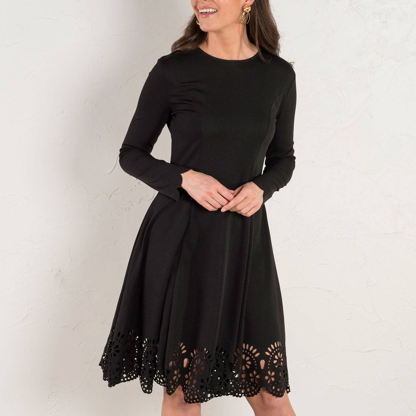 Scallop Edge Midi Dress