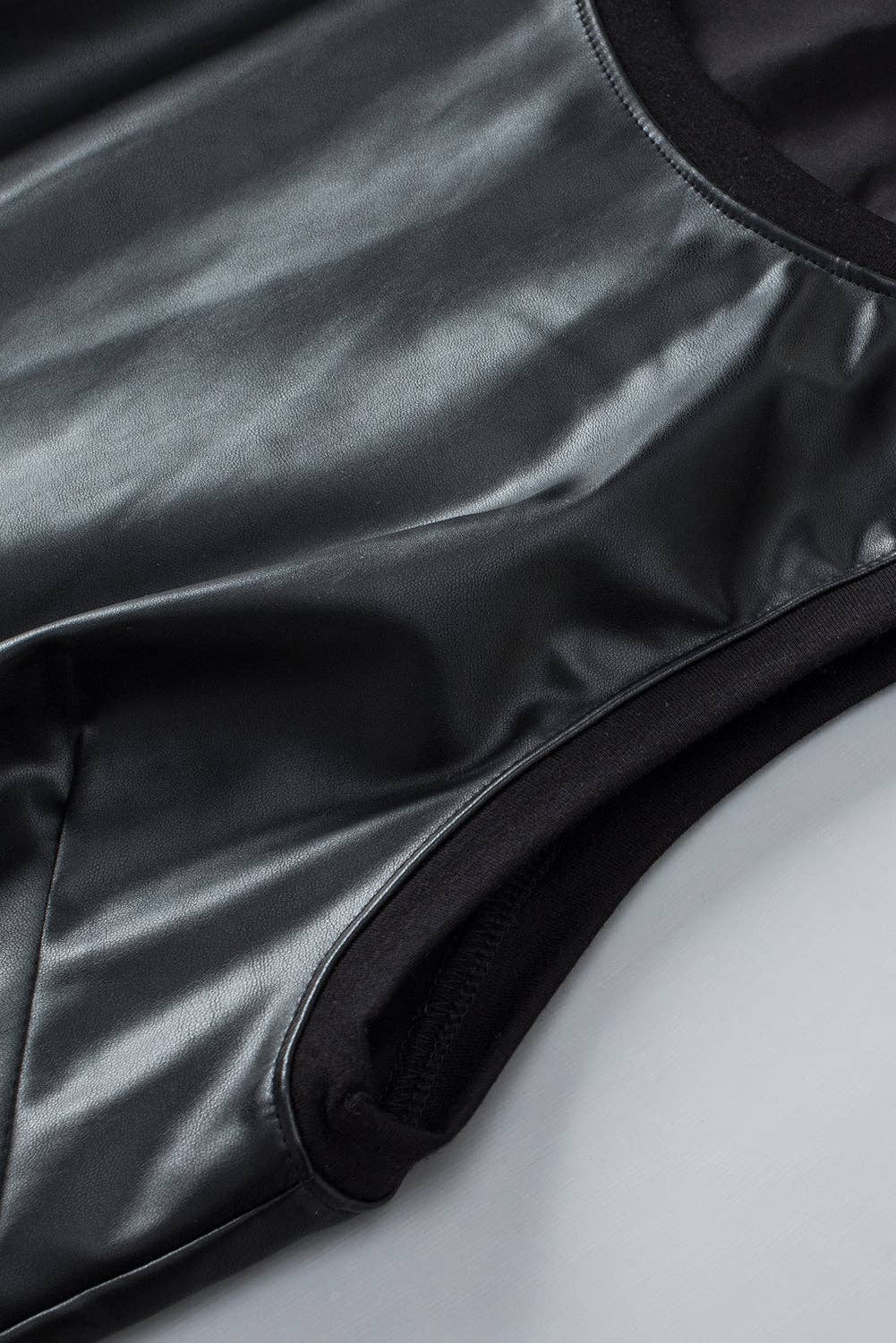 Black Faux Leather Tank