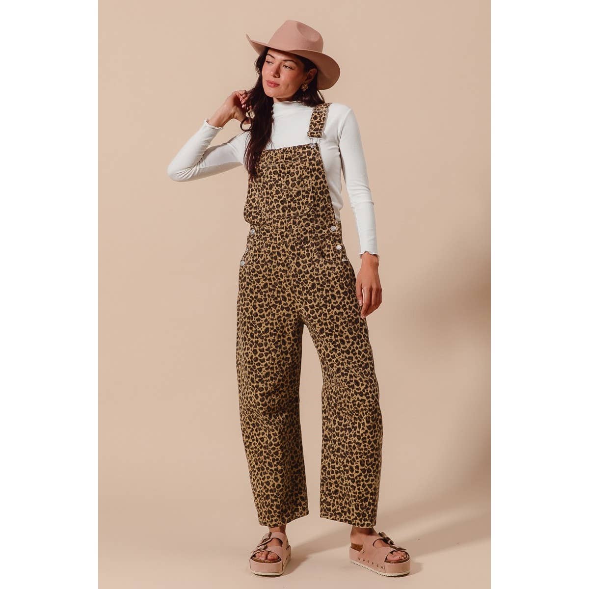LEOPARD TWILL OVERALLS