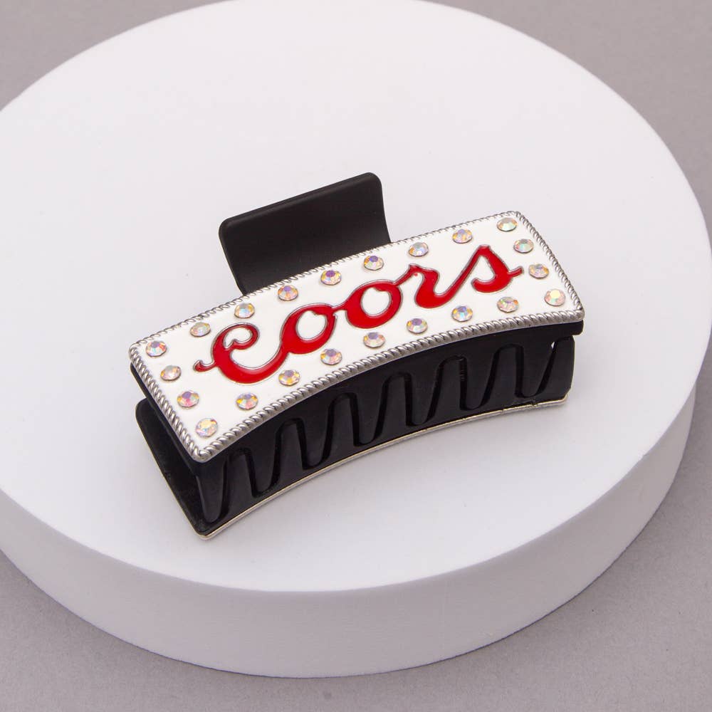 Western Coors Logo Hair Claw Clip: Red