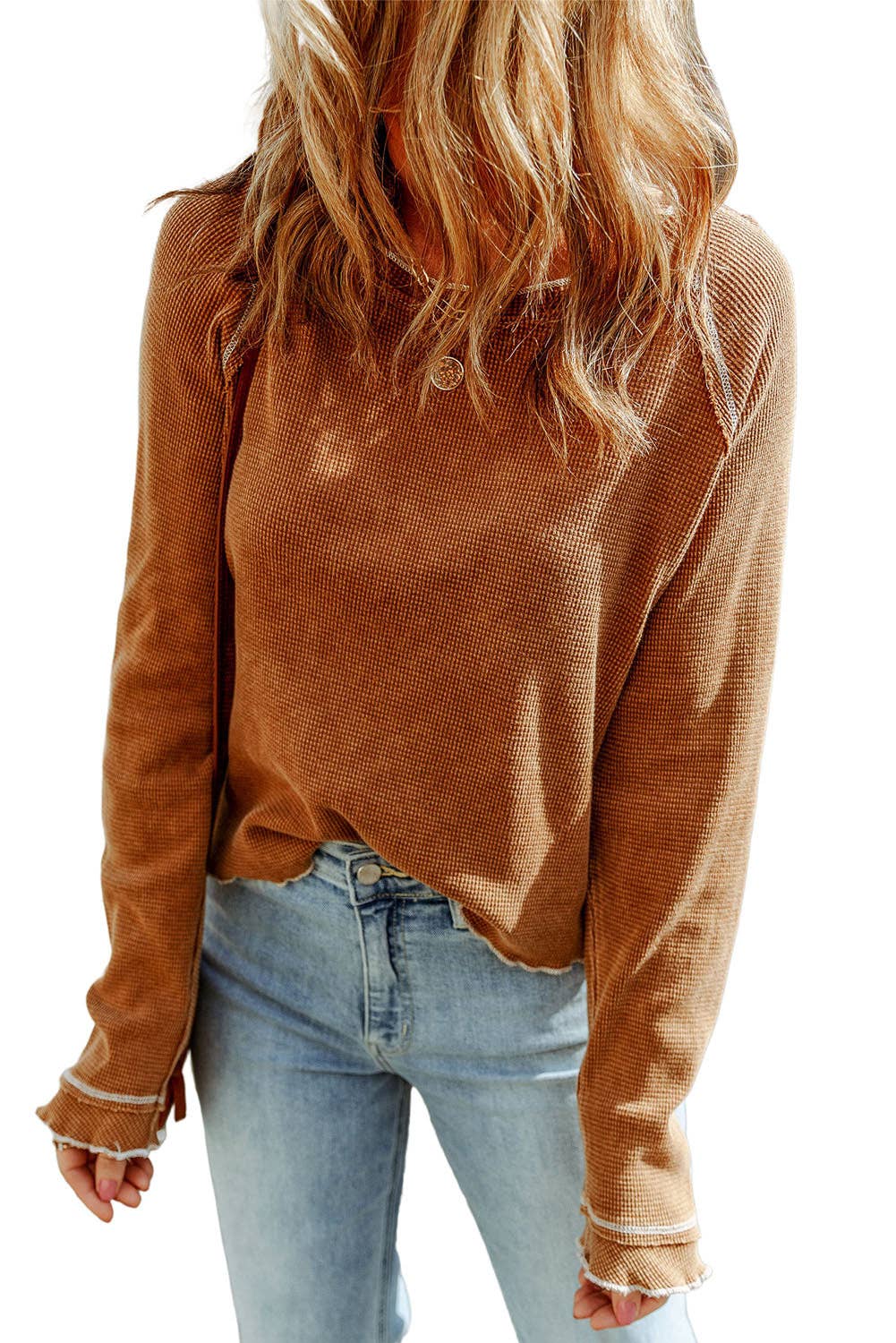 Long Sleeve Top: Brown