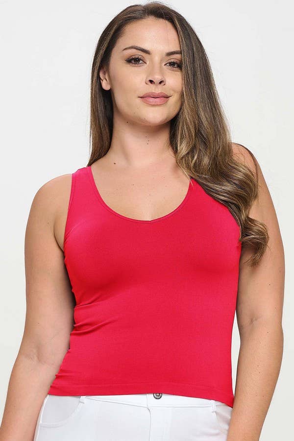 Reversible Seamless Tank: White / Plus