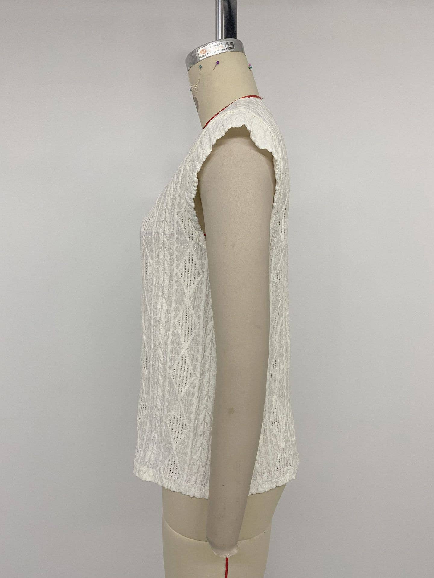 Loose round-neck jacquard pullover