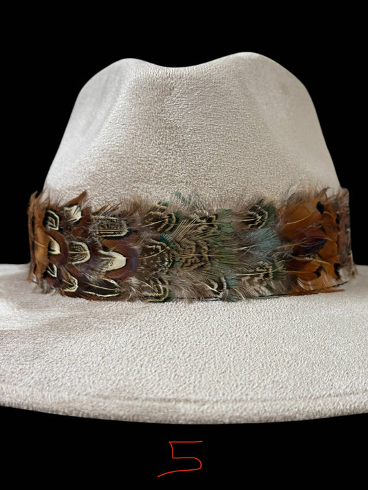 Feather hat band with strap