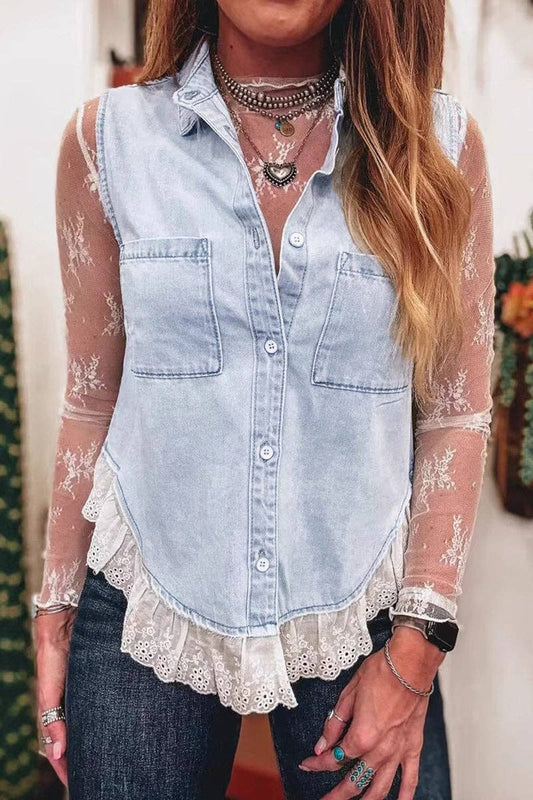 Sleeveless Denim Vest