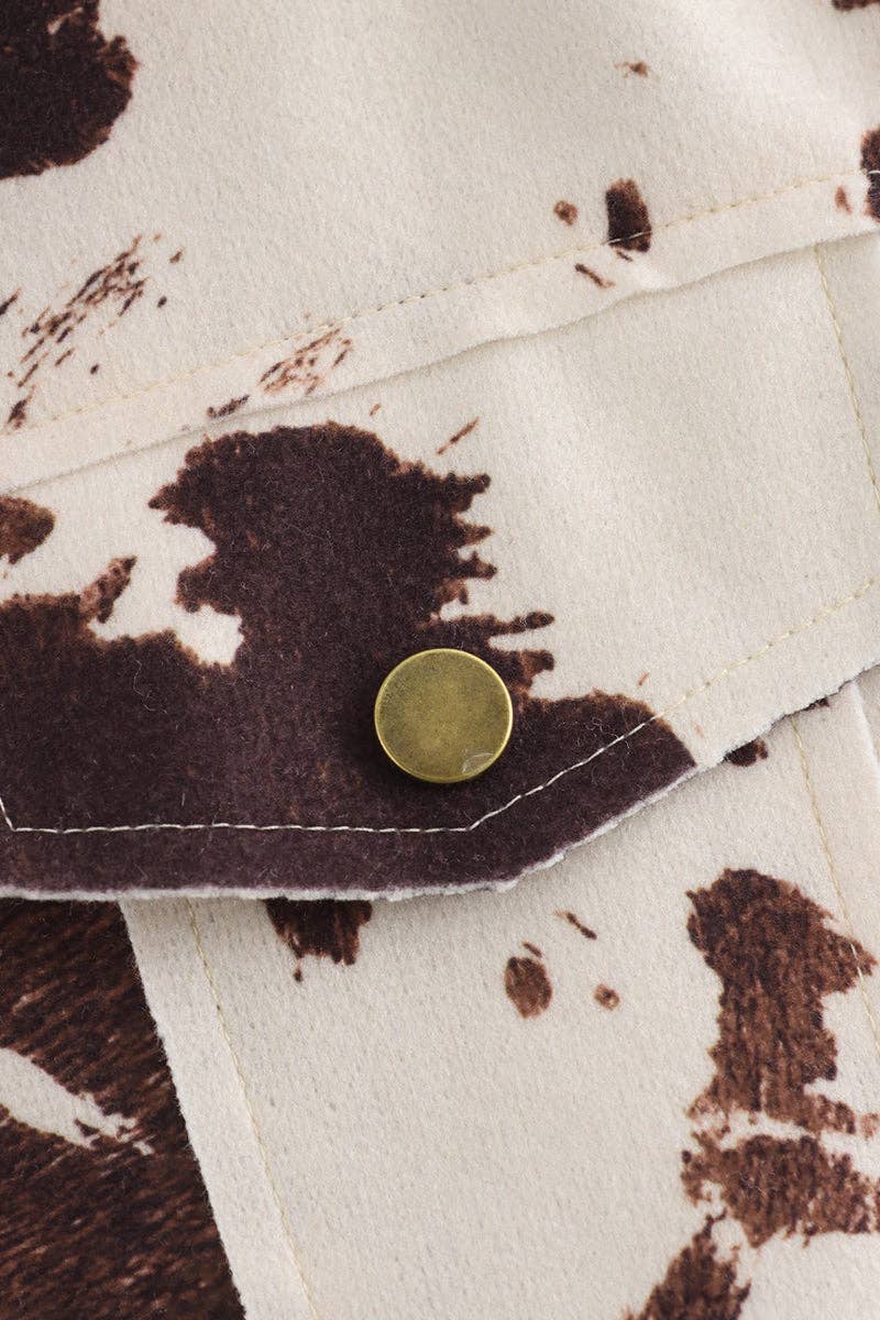 Chic Button-Front Printed Jacket