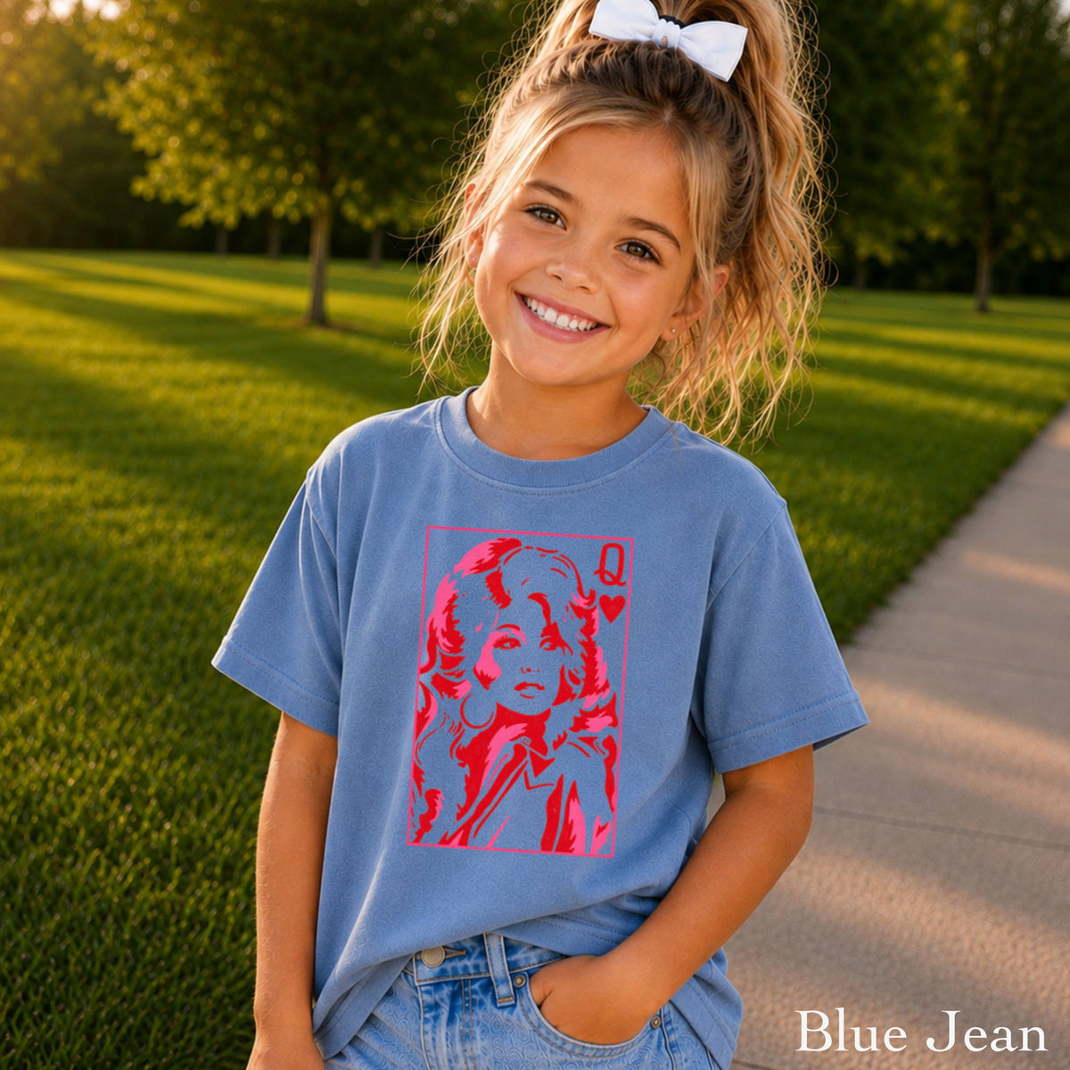 Doll Queen Of Hearts Youth Kids Comfort Color T-Shirt : Pepper / Large (14-16)