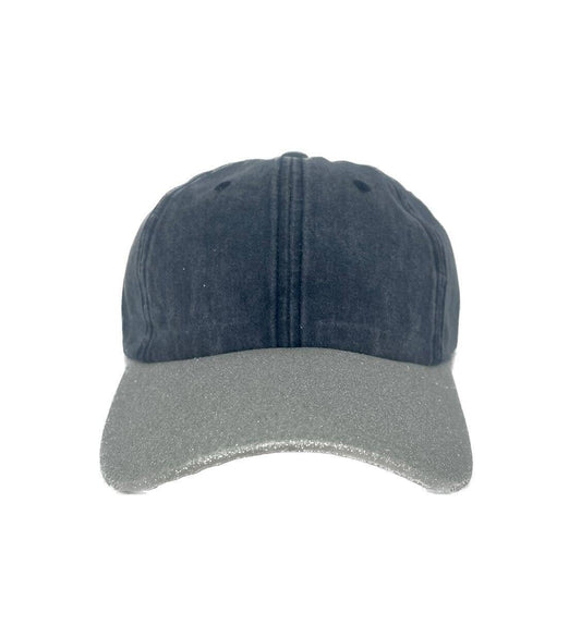 Denim Hat with Silver Glitter Bill